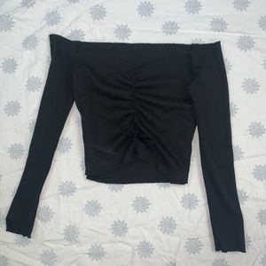 Zaful long sleeve black crop top